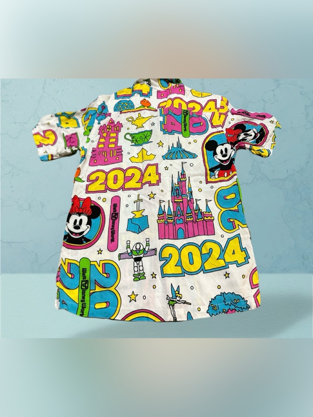 Disney Multicolor 2024 Character Print Shirt — White Base XS Girls Young size - Picture 2 of 7